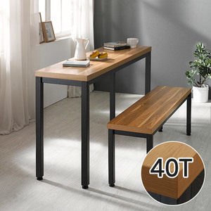 [일자다리 / 40T상판]스틸헤비 테이블+의자세트1400x400
